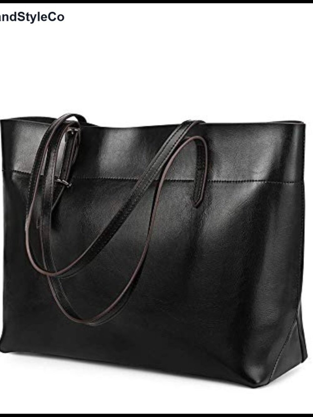 Genuine Leather Tote Shoulder Bag Large Satchel Fits 14in Laptop